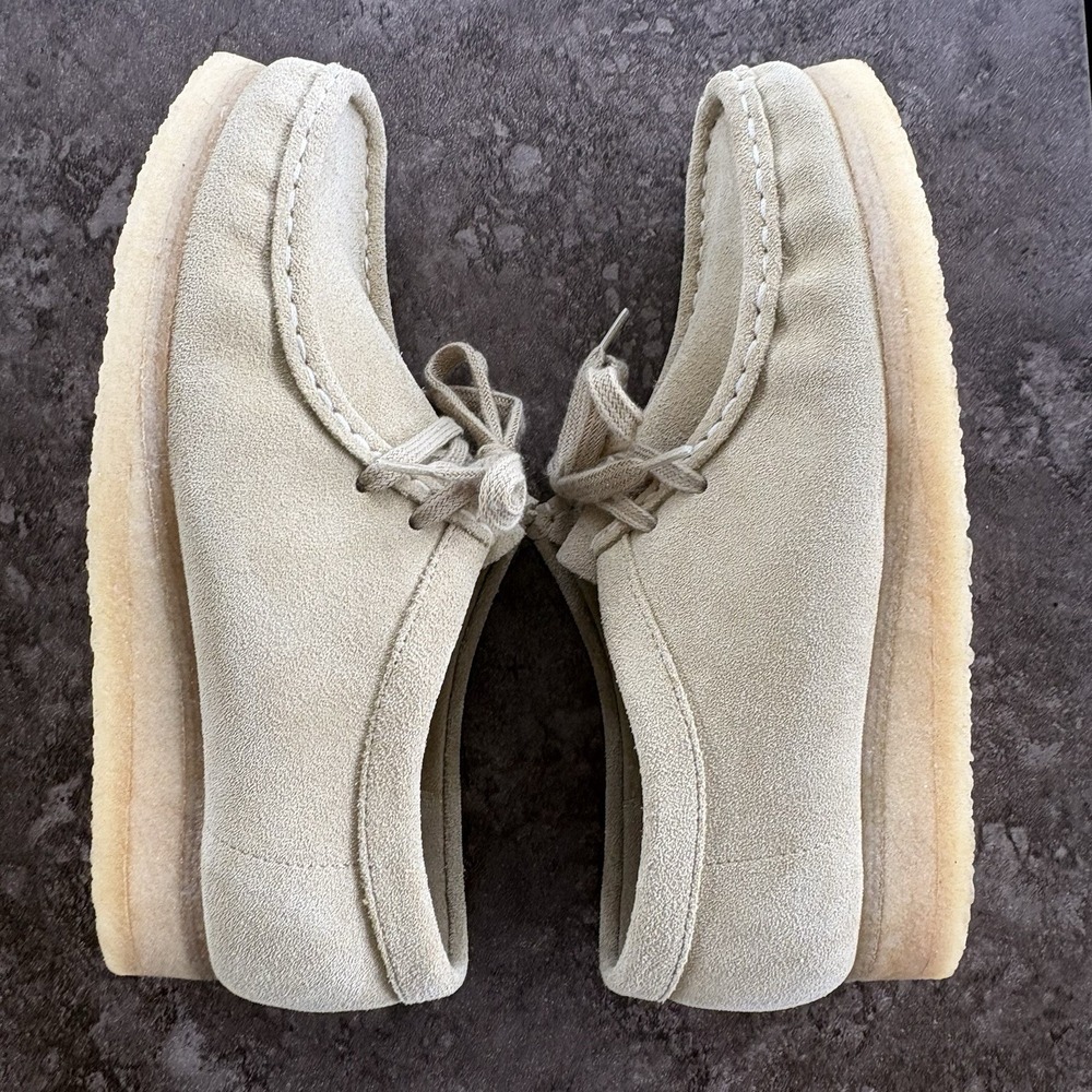 Clarks Originals Women's Wallabee Maple Suede Crepe Rubber Sole Size 9 Beige - Picture 9 of 11